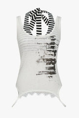 Vintage Irregular Stripe Print Cami