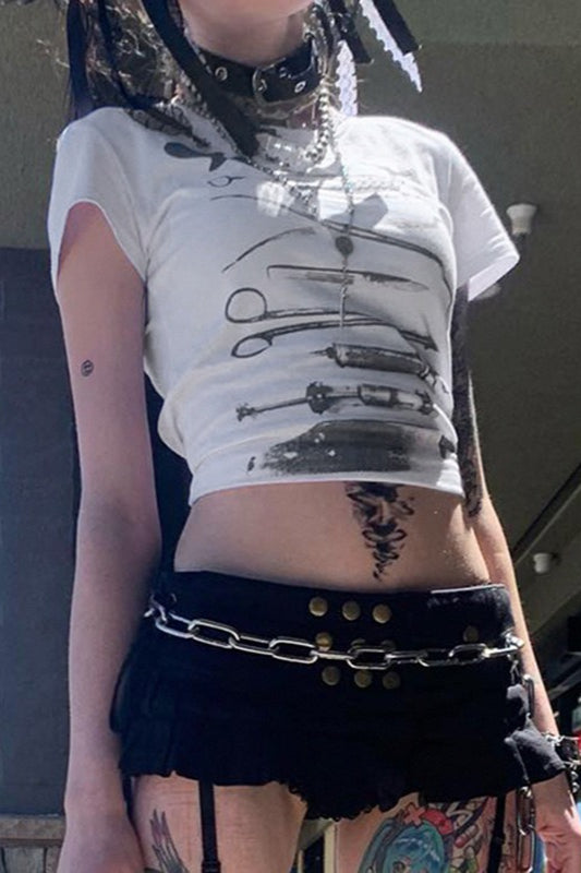 Graphic Cropped Vintage T-Shirt Main image