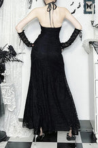 Vintage Palace Gothic Lace Patchwork Sleeveless V-neck Maxi Dress