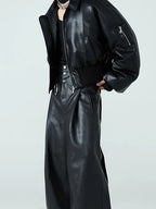 Short Thick PU Leather Jacket