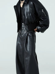 Short Thick PU Leather Jacket