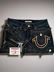 Y2K Gothic Punk Embroidered Skirt