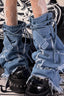 Y2K Alt Fashion Lace-Up Floral Fishnet Socks