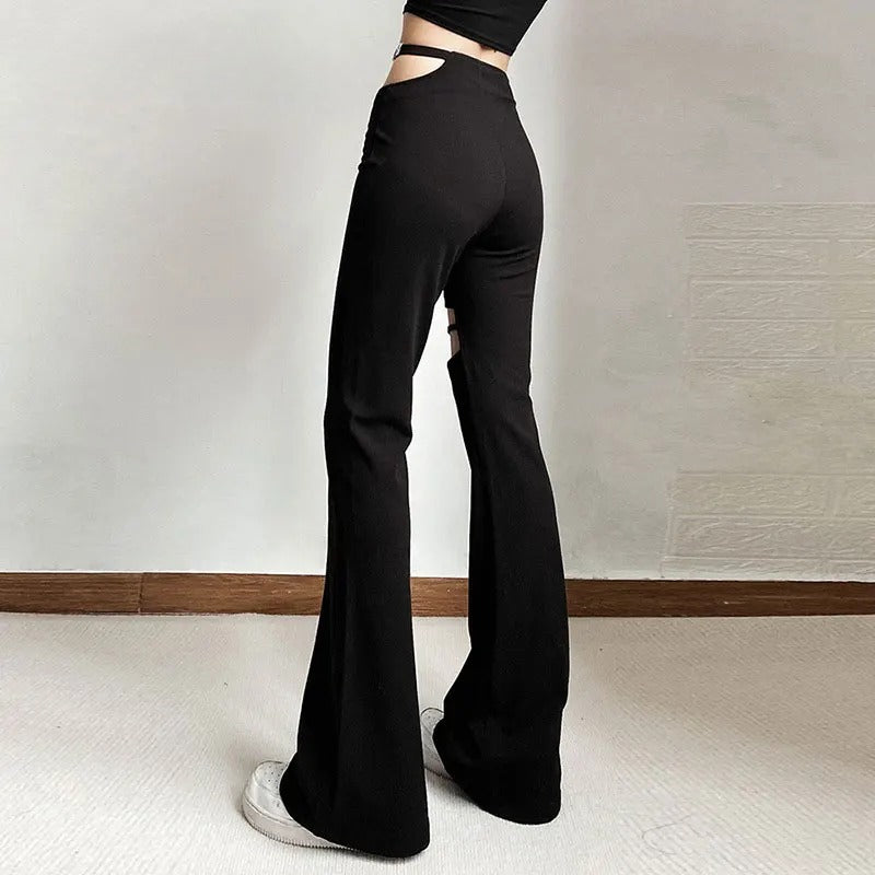 Black Utility Belt Cargo Pants