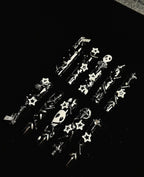 Gothic Skull Black White Press On Nails