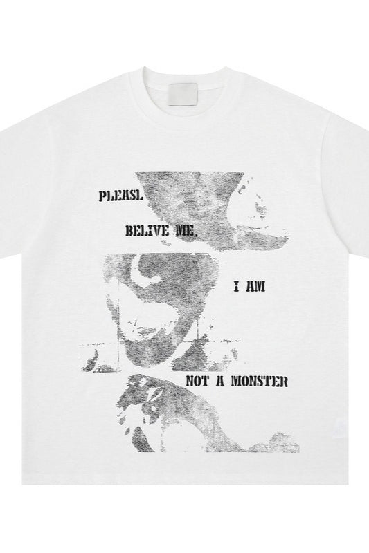 Figure Letter Printed Loose T-shirt Secondary image