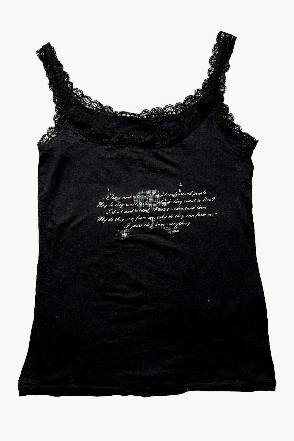 Vintage Y2K Dark Street Cross Skull Printed Cami Main image