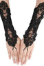 Floral Embroidered Finger Loop Gloves