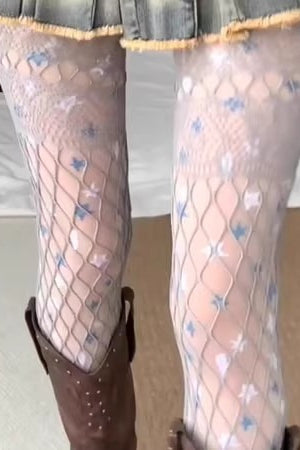 Star Fishnet Thin Layered Tights
