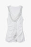 Punk Hooded Eyelet Drawstring Metal Tank Top