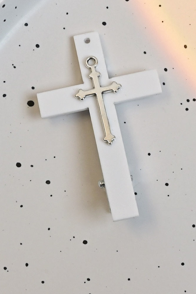 Black Tone Gothic Cross Barrette Hair Accs