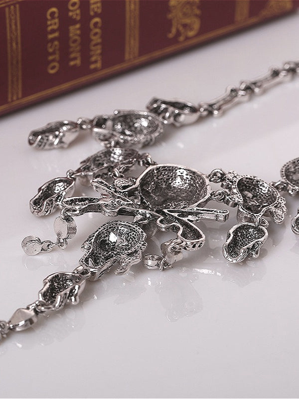 Exaggerated Skull Ghost Head Necklace