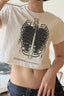 Mechanical Skeleton Print Crop Top
