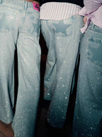 Y2K Star Print Rhinestone Pants