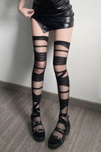 Y2k Gothic Ultra-thin Transparent Thigh High Silk Socks