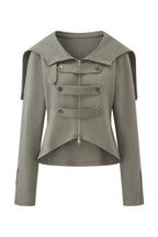 Cape Collar Cropped Zip Jackets