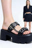 Buckle Chain Platform Mules