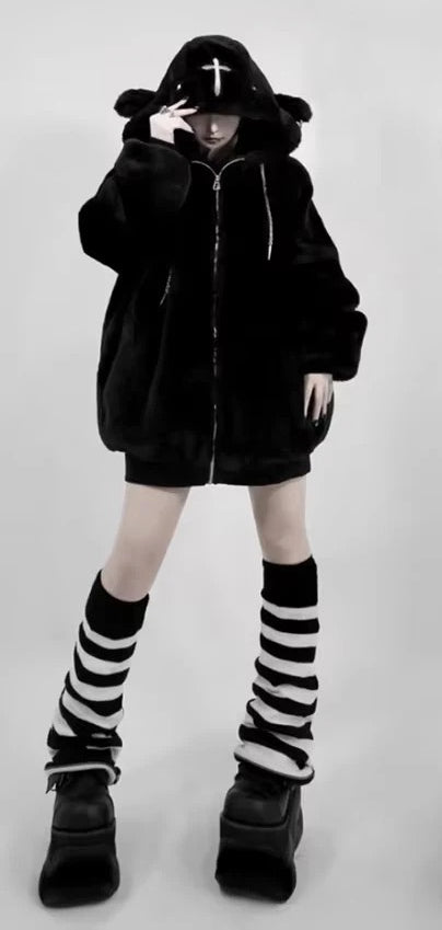 Thick Pile Hooded Long Coat Main image
