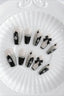 Dark Rhinestone Bow Press On Nails