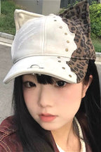 Leopard Rivet Cat Ear Hat