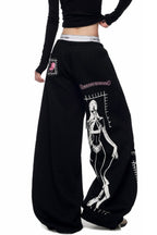 Skeleton Graphic Wide Leg Pants