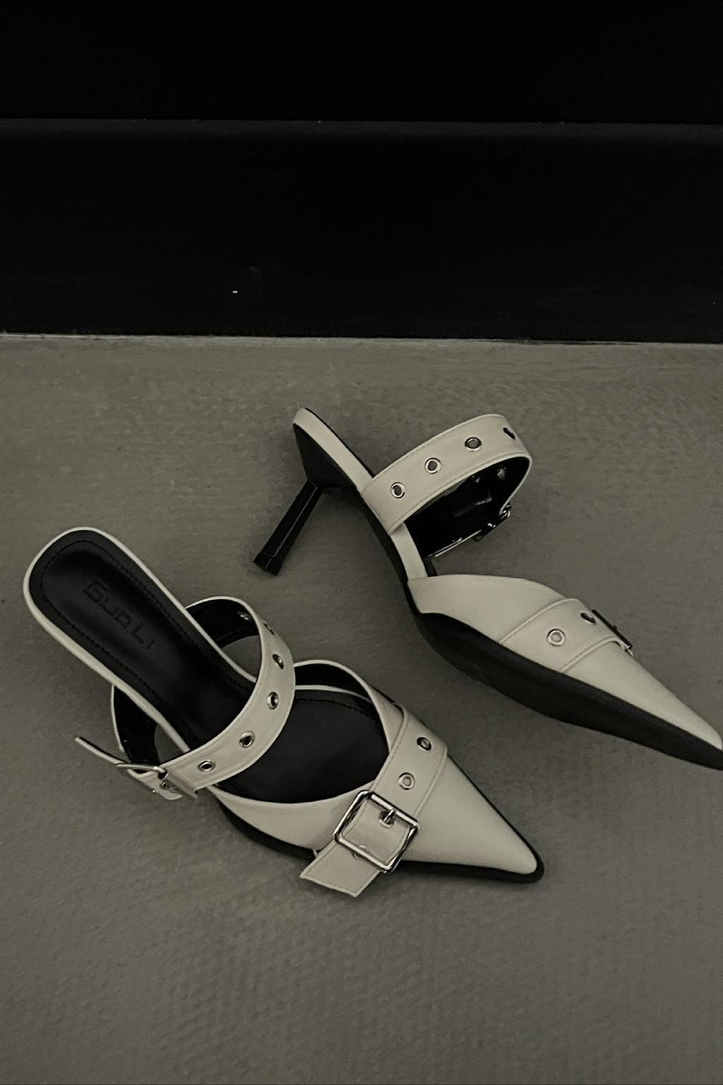 Multi-Buckle Slingback Kitten Heels
