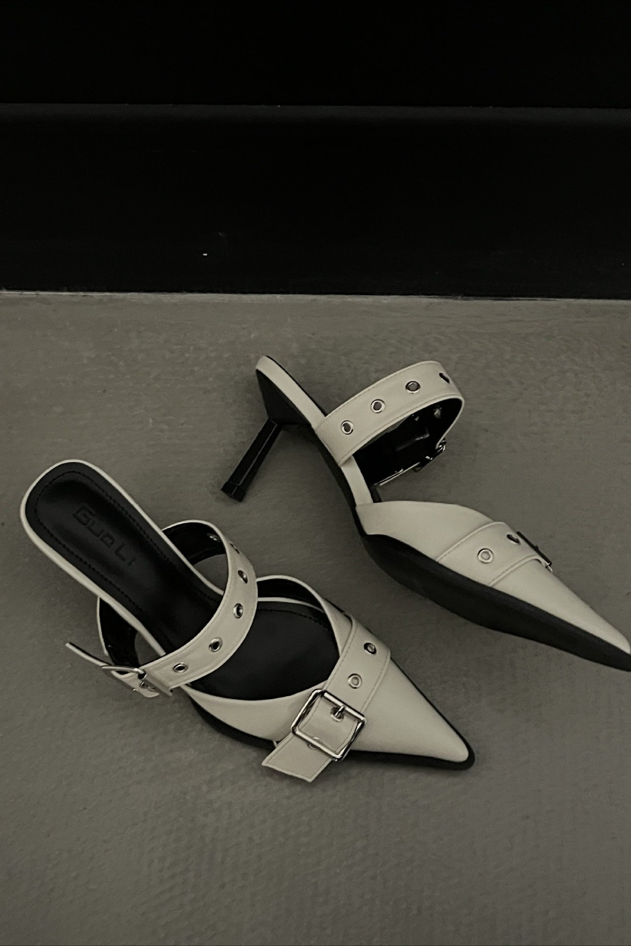 Multi-Buckle Slingback Kitten Heels