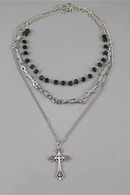 Y2K Gothic Cross Layered Necklace