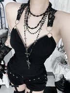 Crisscross Lace Patchwork Tank Top