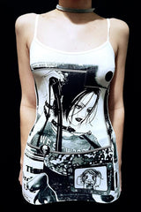 Retro Street Gothic Cropped Mini Dress