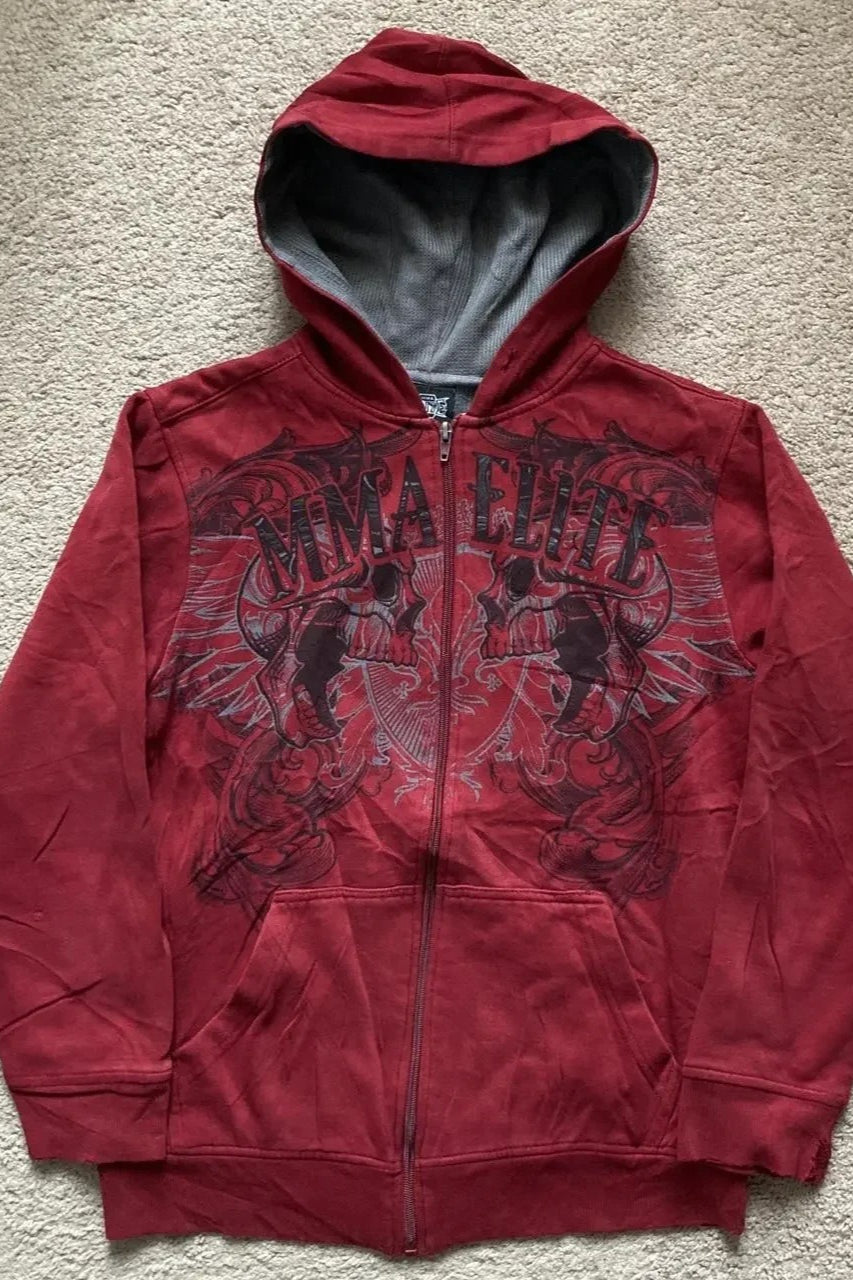 Baroque Wing Graphic Oversized Zip Hoodie Main image