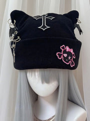 Y2K Gothic Punk Cat Ear Knit Hat
