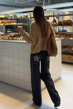 Y2K Star Print Rhinestone Pants