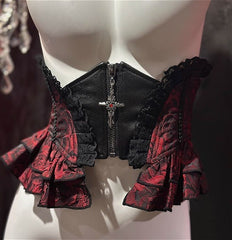 Dark Cross Lace Gothic Corset
