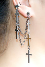 Tassel Cross Punk Minimal Earings