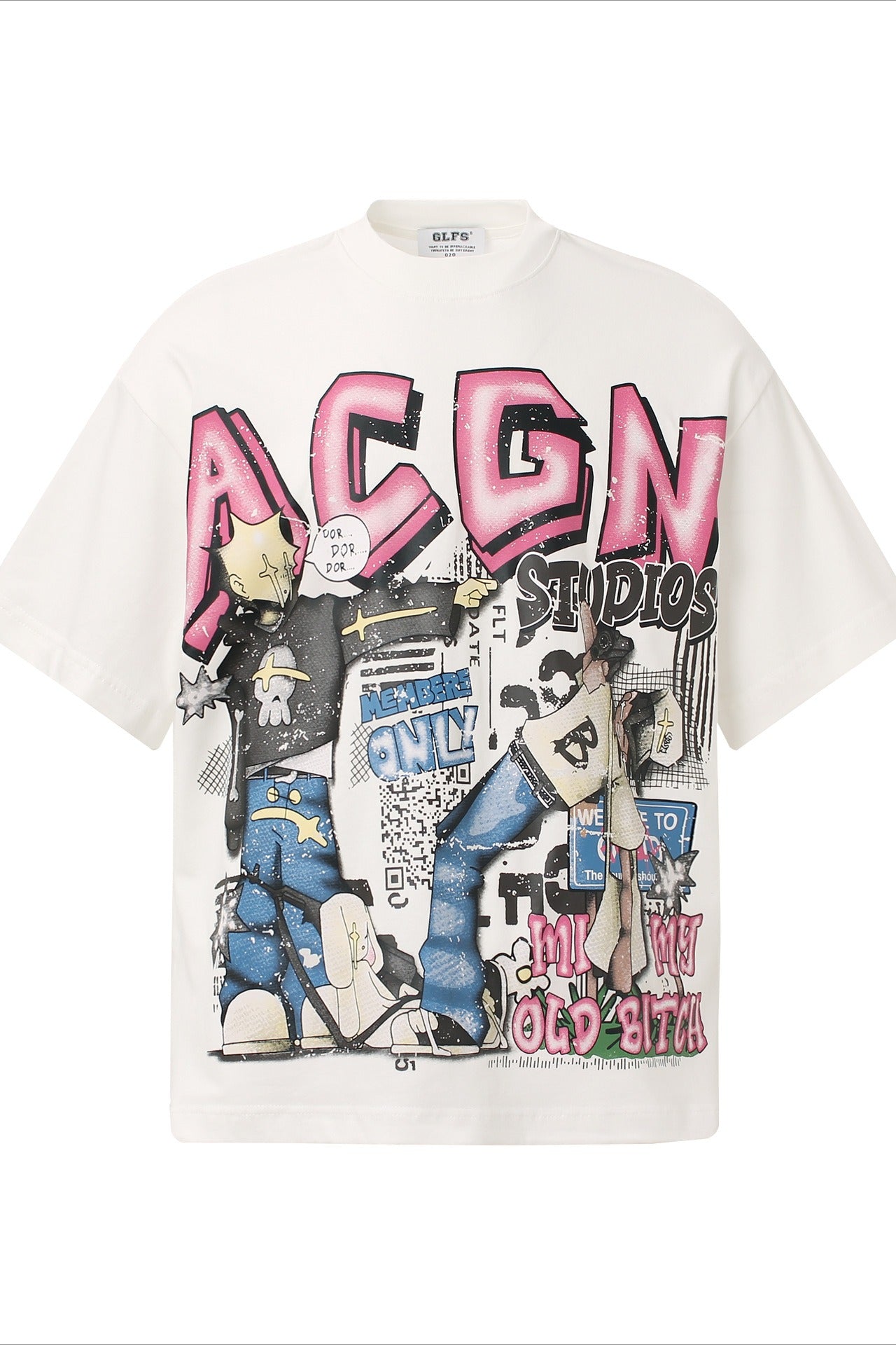 Urban Hip-hop Cartoon Print Loose Fit T-shirt Main image