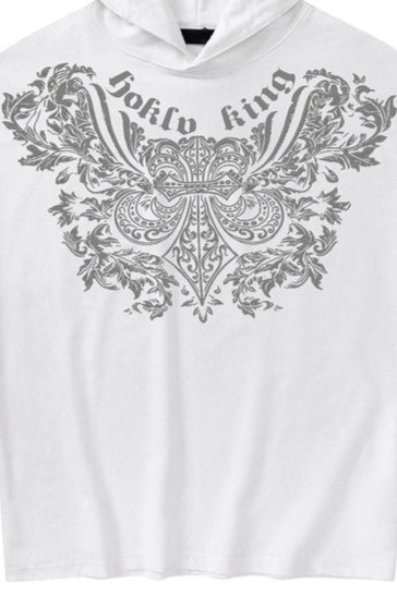 Hooded Graphic Sleeveless Tank Top
