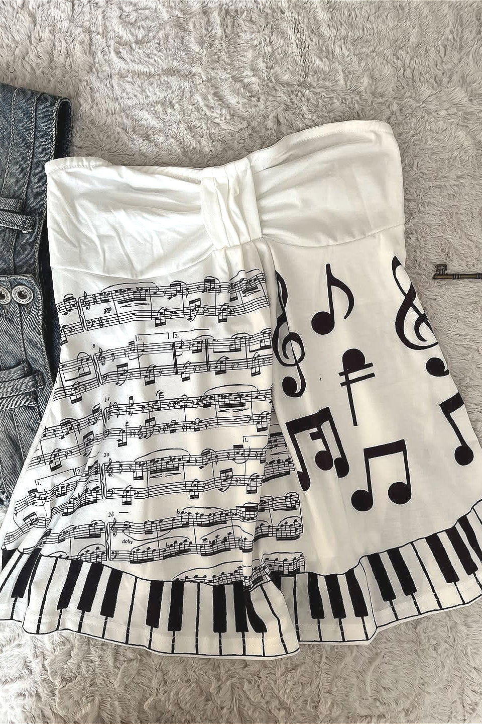 Vintage Piano Score Print Tube Tank Top Secondary image