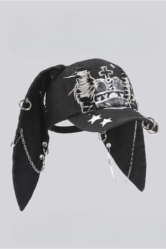Y2K Street Bunny Ear Baseball Hat Main image