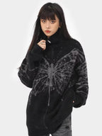 Butterfly Jacquard Turtleneck Warm Cashmere Cardigan Sweater