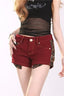 Leopard Trim Button Pocket Shorts