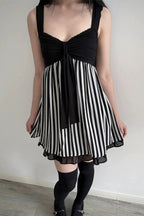 Bow Stripe Sailor Style Mini Dress