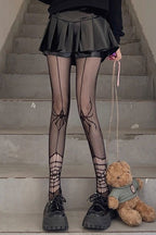 Gothic Spider Cutout Fishnet Slimming Tights