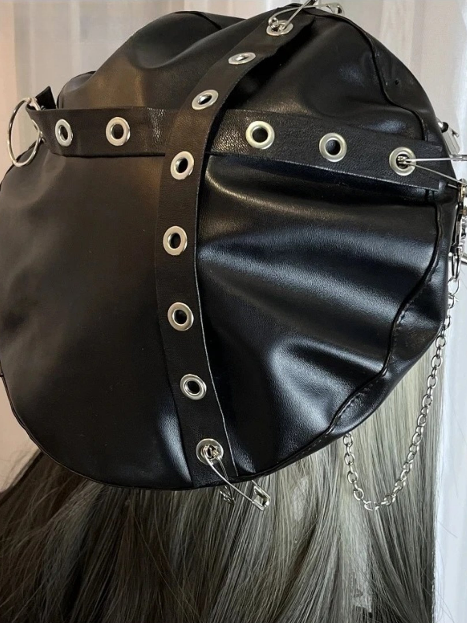 Harajuku Gothic Lolita Y2K Punk Leather Metallic Spike Decorative Hat Secondary image