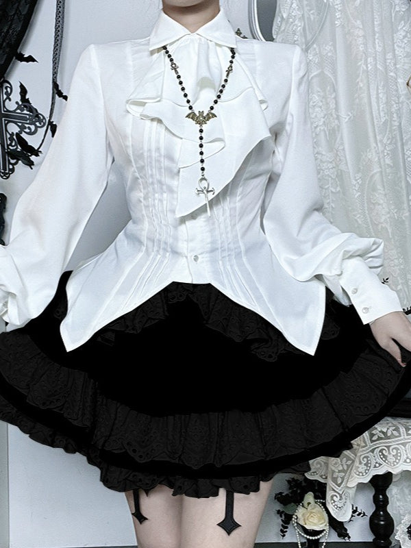 White Slim Fit Long Sleeve Blouse Secondary image