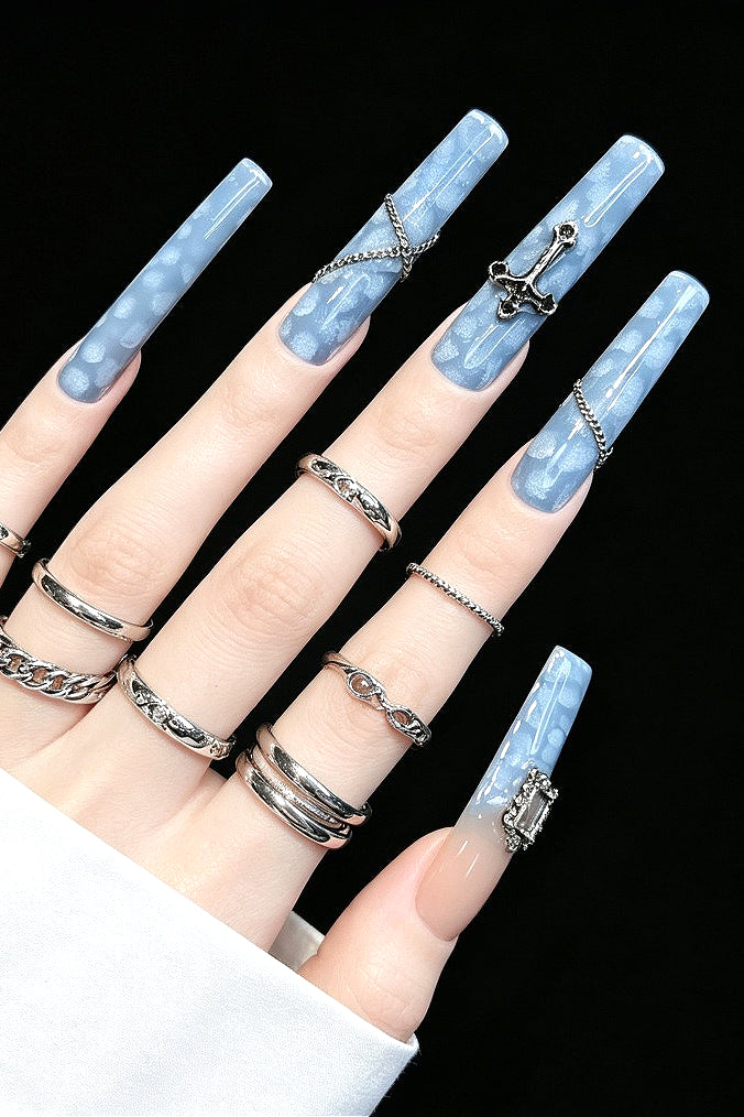 Water Ripple Scale Press On Nails