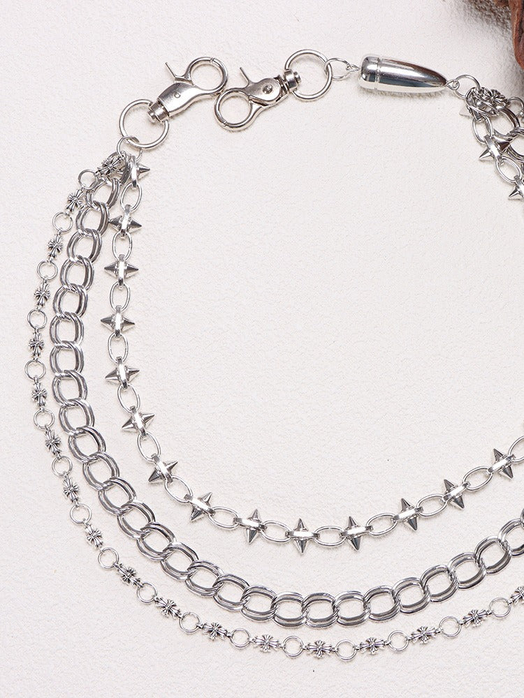 Bullet Double Sided Rivet Waist Chain