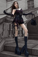 Gothic Lace Cami Mini Skirt Set