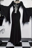 Batwing Cuff Graphic Maxi Dress