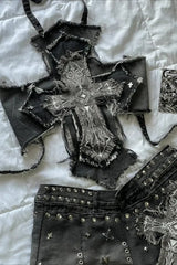 Y2K Halter Top Denim Skirt